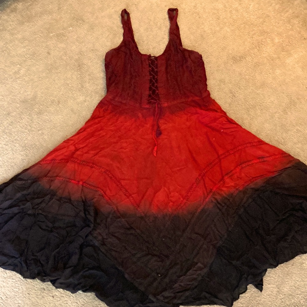 Bohemian red dress